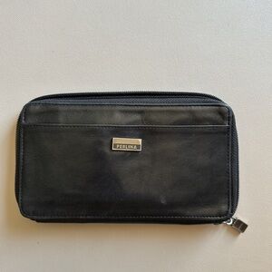 Perlina Black Leather Wallet